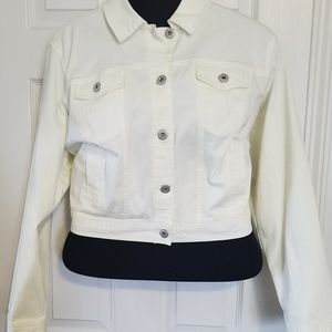 Off white denim jacket - size 18/20